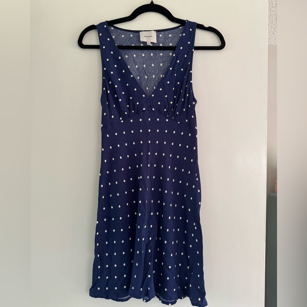 Reformation Calix Polka Dot Crepe Mini Dress - Size S
